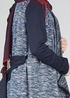 Tesettür giyim LACİVERT ŞAL YAKA ASİMETRİK KESİM TUNİK 4542 