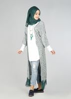 Tesettür giyim YEŞİL KUŞAKLI TUNİK 4543 