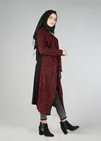Tesettür giyim BORDO DESENLİ TUNİK 4554 