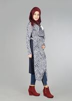 Tesettür giyim LACİVERT DESENLİ TUNİK 4554 