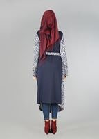 Tesettür giyim LACİVERT DESENLİ TUNİK 4554 