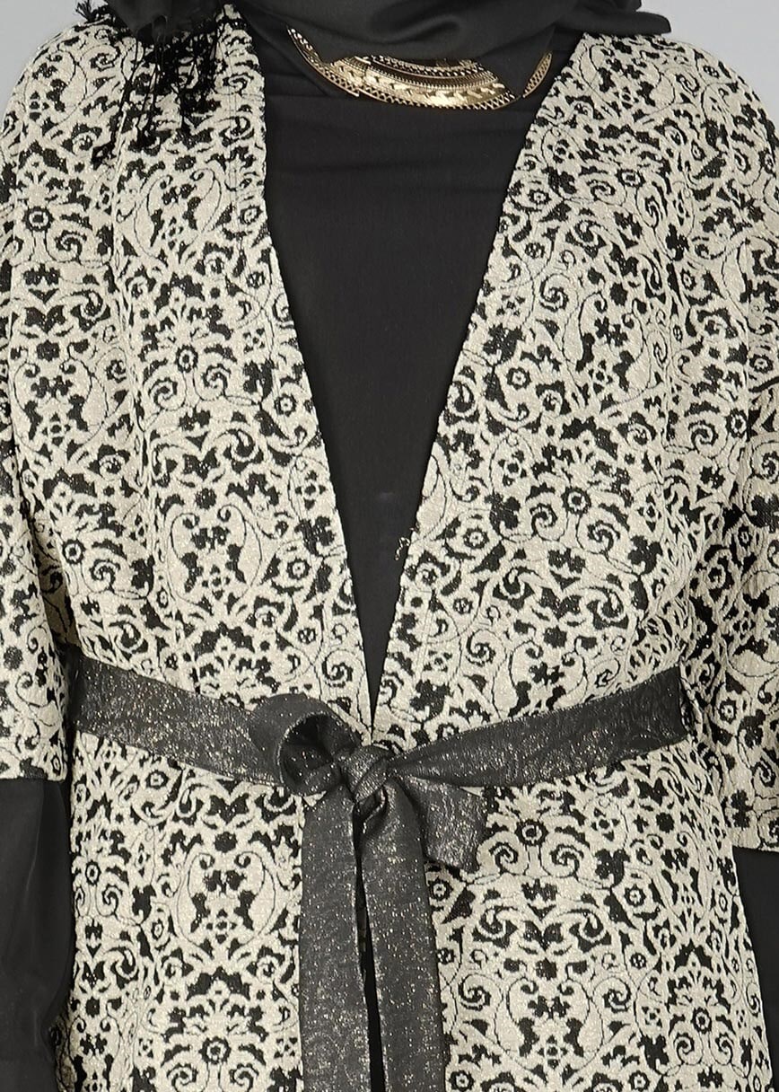 Hijab clothing BLACK BELTED TUNIC 4556 