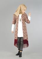 Hijab clothing CLARET RED BELTED TUNIC 4556 