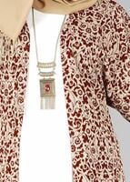 Hijab clothing CLARET RED BELTED TUNIC 4556 