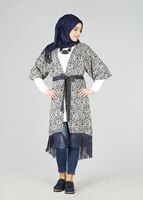 Vêtements hijab BLEU MARINE TUNIQUE AVEC CEINTURE 4556