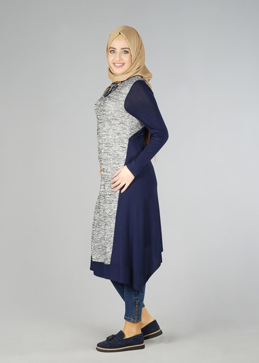 Tesettür giyim LACİVERT 4560 TUNİK