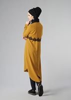 Tesettür giyim TURUNCU DANTEL DETAYLI FERMUARLI TUNİK 4790 