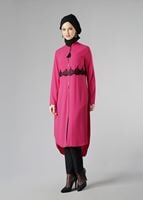 Tesettür giyim FUŞYA DANTEL DETAYLI FERMUARLI TUNİK 4790 