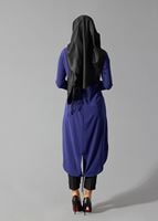 Tesettür giyim LACİVERT DANTEL DETAYLI FERMUARLI TUNİK 4790 