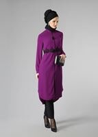 Tesettür giyim MOR DANTEL DETAYLI FERMUARLI TUNİK 4790 