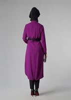 Tesettür giyim MOR DANTEL DETAYLI FERMUARLI TUNİK 4790 