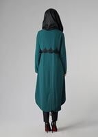 Tesettür giyim YEŞİL DANTEL DETAYLI FERMUARLI TUNİK 4790 