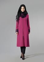 Tesettür giyim FUŞYA FERMUARLI GÜPÜRLÜ TUNİK 4791 