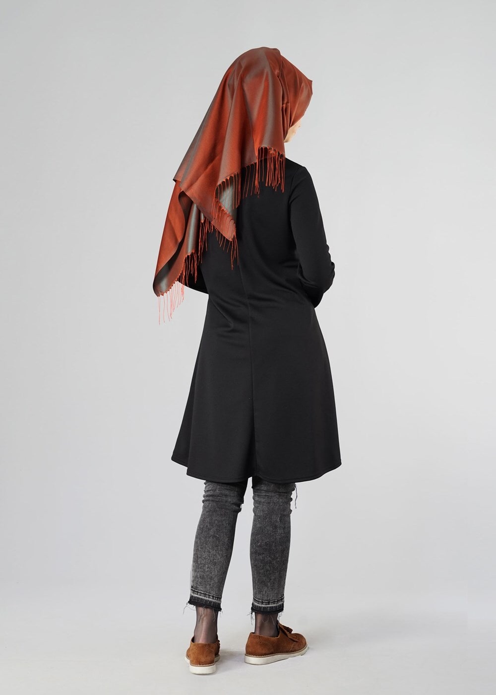 Tesettür giyim SİYAH BASIC BİSİKLET YAKA TUNİK 4810-2 