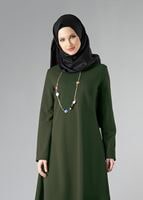 Tesettür giyim HAKİ BASIC BİSİKLET YAKA TUNİK 4810-2 