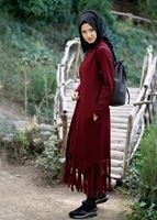 Vêtements hijab ROUGE BORDEAUX TUNIQUE ZIPPÉE 75015 