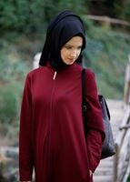 Vêtements hijab ROUGE BORDEAUX TUNIQUE ZIPPÉE 75015 