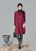 Tesettür giyim BORDO 361 TUNİK