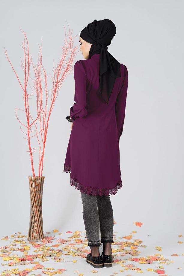 Vêtements hijab  TUNIC WITH LACED HEM 3091  - TRENDTESETTÜR