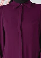 Tesettür giyim MOR ETEK UCU DANTELLİ TUNİK 3091 