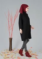 Tesettür giyim SİYAH KOLLARI GENİŞ KESİM TUNİK 5011 