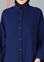Vêtements hijab BLEU MARINE TUNIQUE À BOUTONNÉE 5011