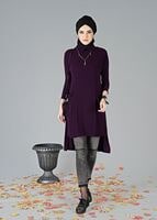Hijab clothing PURPLE ASYMMETRIC CUT TUNIC 7441