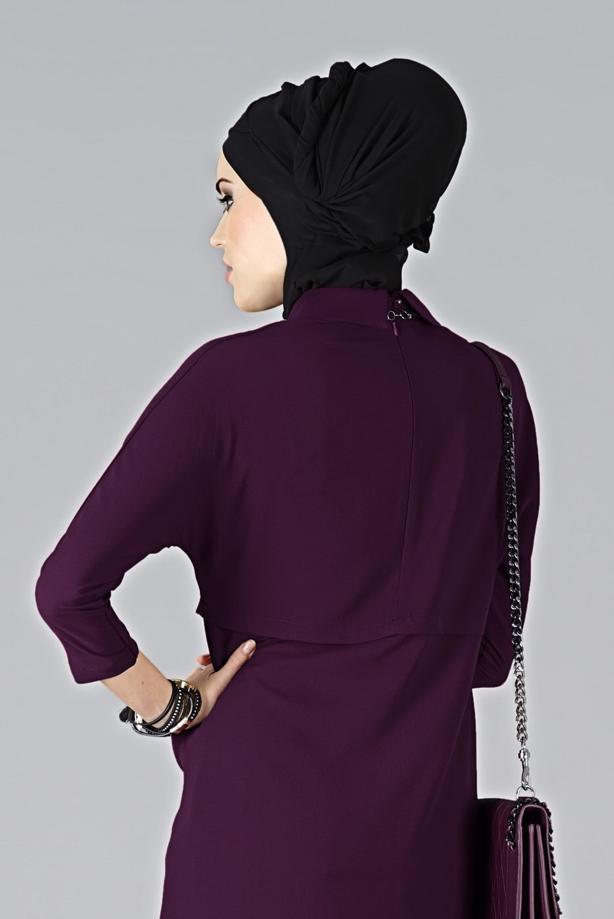 Tesettür giyim  ASİMETRİK KESİM TUNİK 7441  - TRENDTESETTÜR