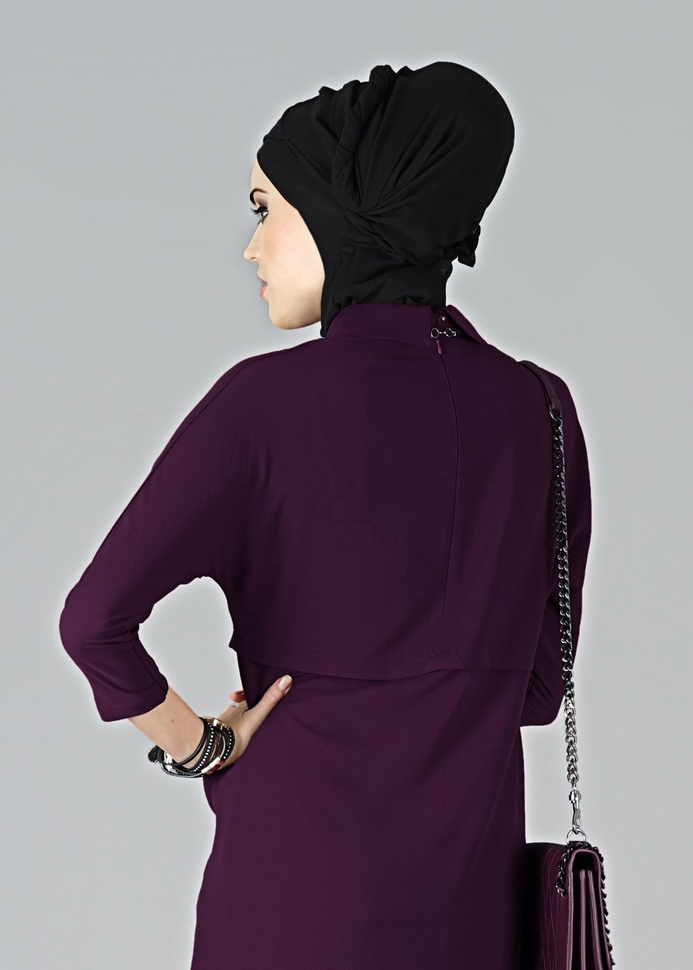 Hijab clothing PURPLE ASYMMETRIC CUT TUNIC 7441