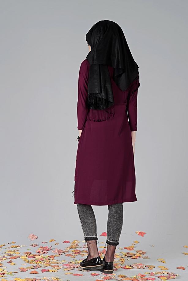 Tesettür giyim  ASİMETRİK KESİM TUNİK 7441  - TRENDTESETTÜR