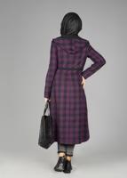 Tesettür giyim MOR EKOSE TRENÇKOT 1898 