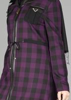 Tesettür giyim MOR EKOSE TRENÇKOT 1898 