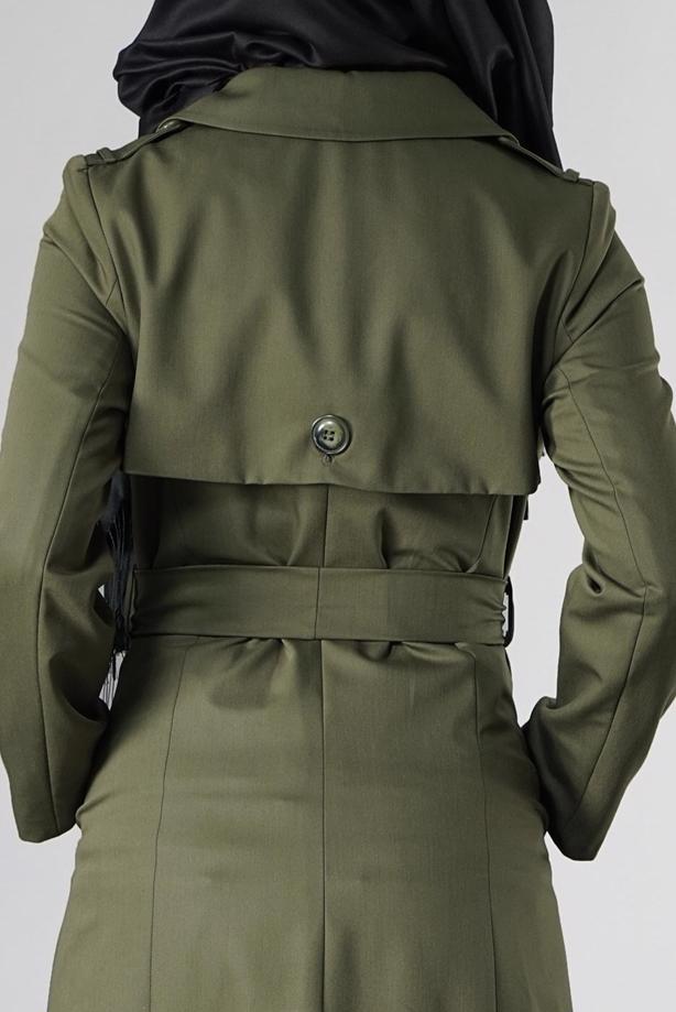 Vêtements hijab  DOUBLE-BREASTED BELTED CLASSIC TRENCH-COAT 1008 - TRENDTESETTÜR