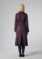 Vêtements hijab PRUNE TRENCH-COAT CLASSIQUE AVEC CEINTURE 1008