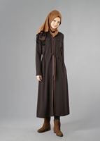 Tesettür giyim KAHVE FERMUARLI KAPÜŞONLU TRENÇKOT 1344