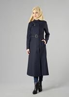 Tesettür giyim LACİVERT KEMERLİ FERMUARLI TRENÇKOT 1352