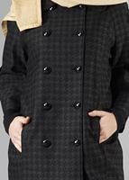 Tesettür giyim SİYAH TRUVAKAR KOL DÜĞMELİ BOL KESİM TRENÇKOT 1383