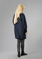 Tesettür giyim LACİVERT TRUVAKAR KOL DÜĞMELİ BOL KESİM TRENÇKOT 1383