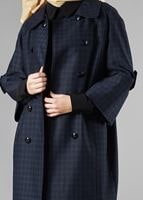 Tesettür giyim LACİVERT TRUVAKAR KOL DÜĞMELİ BOL KESİM TRENÇKOT 1383