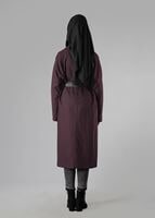 Vêtements hijab ROUGE BORDEAUX TRENCH-COAT À COL À REVERS CRANTÉ AVEC CEINTURE 1402