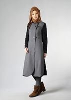 Tesettür giyim SİYAH BİSİKLET YAKA PÖTİKARE TRENÇKOT 1592