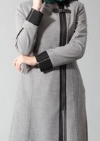 Tesettür giyim SİYAH FERMUARLI SİVRİ YAKA TRENÇKOT 1593