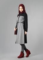 Tesettür giyim SİYAH FERMUARLI PÖTİKARE TRENÇKOT 1599