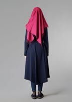 Tesettür giyim LACİVERT KUŞAKLI FERMUARLI TRENÇKOT 1604