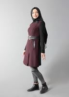 Tesettür giyim MÜRDÜM ZİKZAK DESENLİ KEMERLİ TRENÇKOT  1614