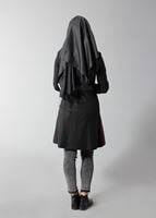 Tesettür giyim MÜRDÜM ZİKZAK DESENLİ KEMERLİ TRENÇKOT  1614