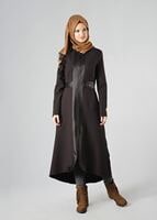 Tesettür giyim KAHVE DERİ DETAYLI FERMUARLI TRENÇKOT 1621