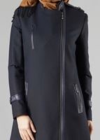 Tesettür giyim LACİVERT FERMUARLI CEPLİ TRENÇKOT 1643