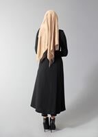 Tesettür giyim SİYAH DÜĞMELİ KLASİK TRENÇKOT 1668