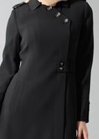 Tesettür giyim SİYAH DÜĞMELİ KLASİK TRENÇKOT 1668